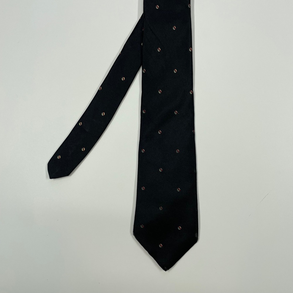 John Henry Navy Blue Silk Dot Pattern Necktie Mens One Size